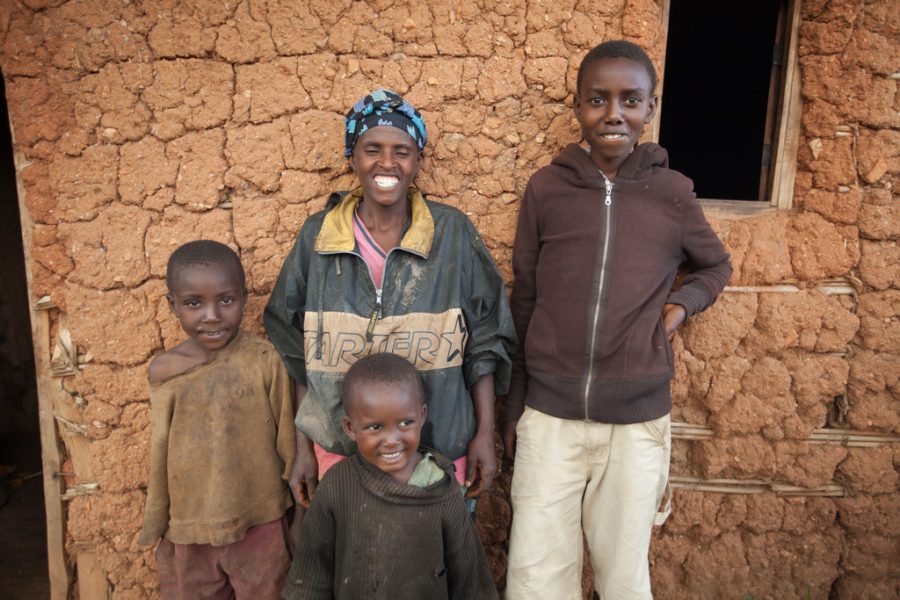 The Butoyi family from Makamba, Burundi. The live in a two bedroom home they built themselves, where they survive on the equivalent of $27 per month. The collect their own water and feel blessed to have clothing and a few cattle.