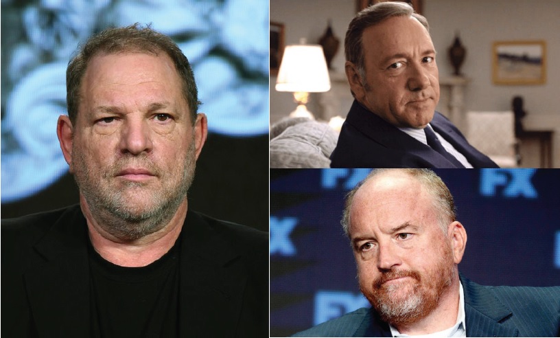 Clockwise from left, studio mogul Harvey Weinstein, actor Kevin Spacey, and comedian/actor Louis CK have all had various sexual and abuse of power allegations leveled against them in the recent months.