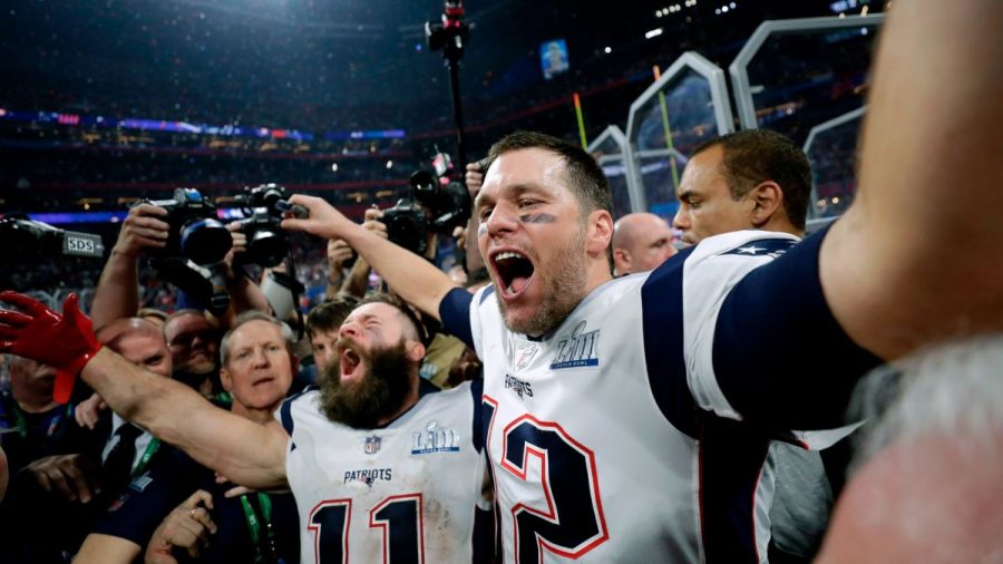 New England Patriots and fans celebrate the world’s most boring Super Bowl ever, and yet all of us watched.  Clearly, the 103 million viewers were not the winners in this scenario.  Photo courtesy CNN