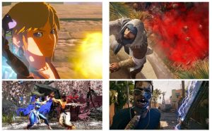 Gameplay images from (top left, clockwise): The Legend of Zelda: Tears of a Kingdom, Assassin’s Creed
Mirage, Street Fighter 6, and Dead Island 2