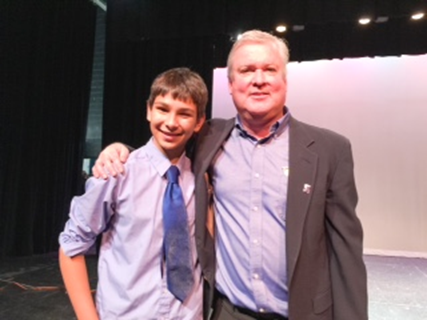 Brewster’s Got Talent overall winner, Riley Krisch, and chairman, Joseph Cavanagh   
