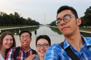 Victor and three page program participants enjoy their time on the DC mall.