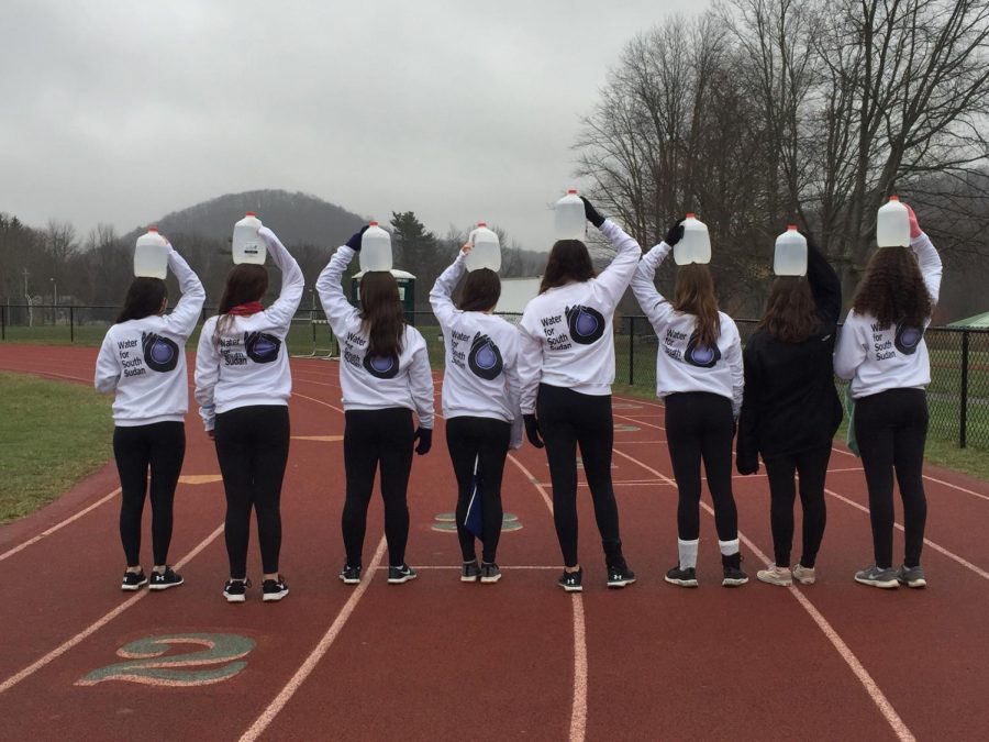 Ms. Juska’s 9th grade English Honors class took time out from their classes to emulate the hardships of women in South Sudan who must walk daily for fresh water.