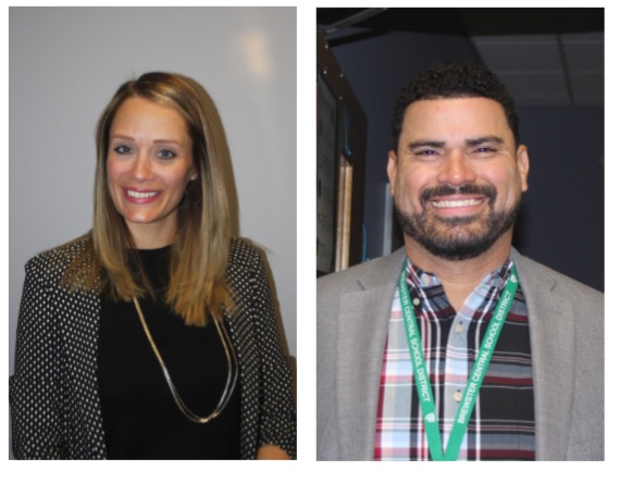 Who are these people?  We got to know them!  They’re our newest administrators: Lauren Cole, assistant principal (left) and Carlos Rodriguez, assistant principal (right).