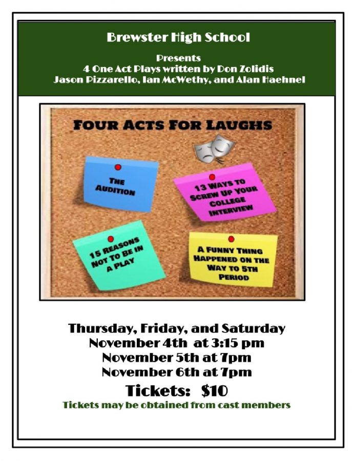 BHS Performing Arts Presents: "Four Acts for Laughs" this Weekend!
