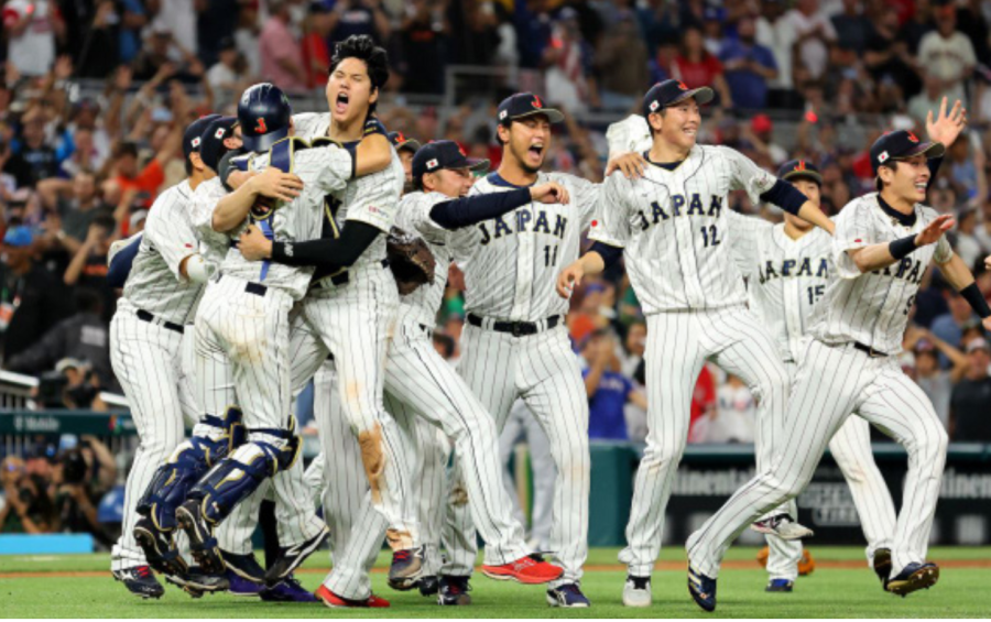 Puerto Rico Shortstop Francisco Lindor celebrates with teammates after scoring in the fifth inning against Nicaragua. (Photo courtesy USA Today Sports)