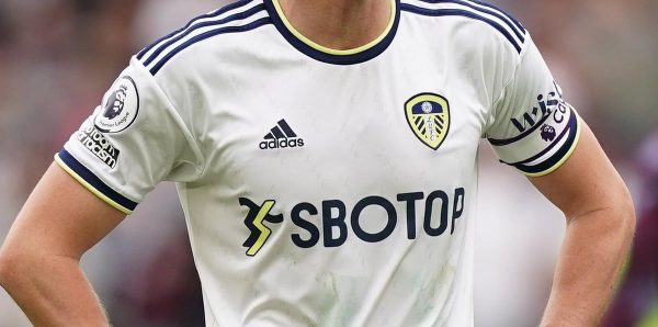 Leed United’s 22/23 jersey featured the logo of SBOTOP, an online gambling bookmaker licensed in the Philippines and the Isle of Man (Credit: Mike Egerton/PA Wire)