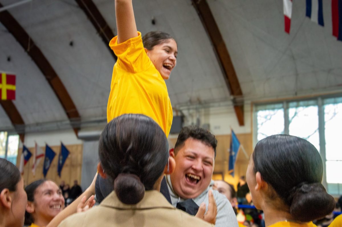 Cadets celebrate with pride during the Area Championships in Newport, Rhode Island.