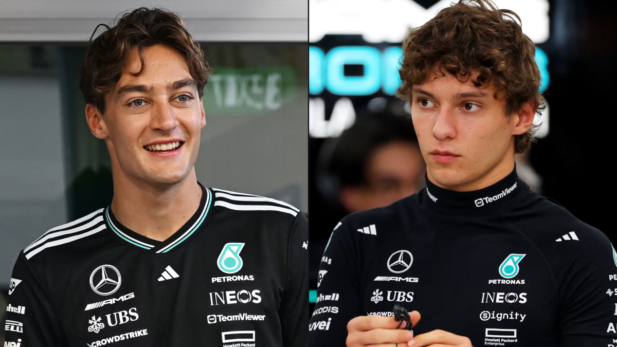 George Russell and Kimi Antonelli, who will be representing the Mercedes’ Formula 1 driver line-up for the 2026 season. (Photo courtesy formula1.com)
