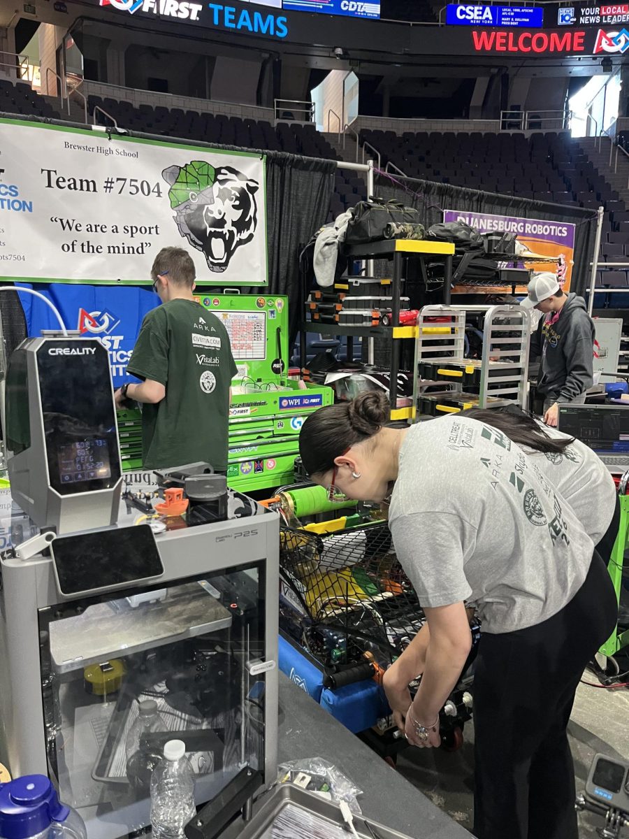 The CyBearBots take programming and coding very seriously! Team 7504 prepares their robot for competition. 